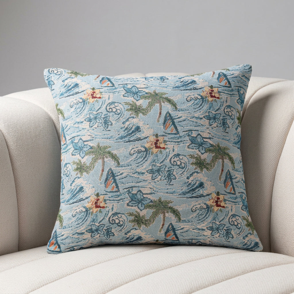 Surf Print Pillow Cover