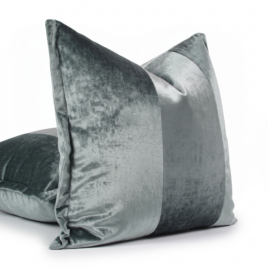 Steel Stripe Velvet Pillow Cover