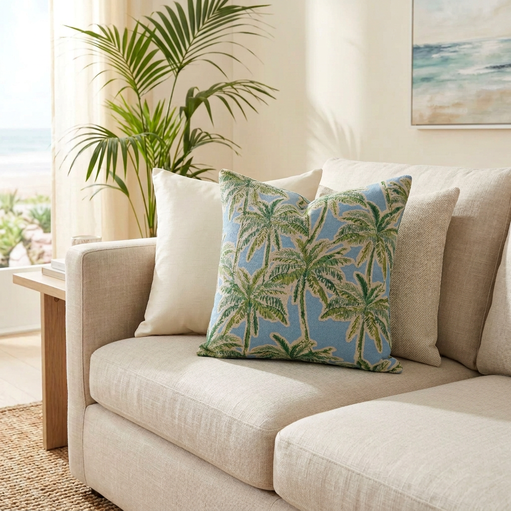 Palm Ocean Pillow Cover