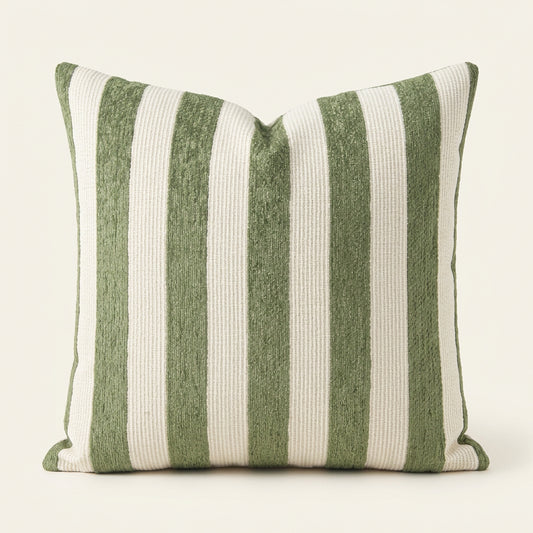Green Stripe Pillow Cover