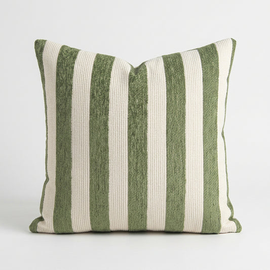Green Stripe Pillow Cover