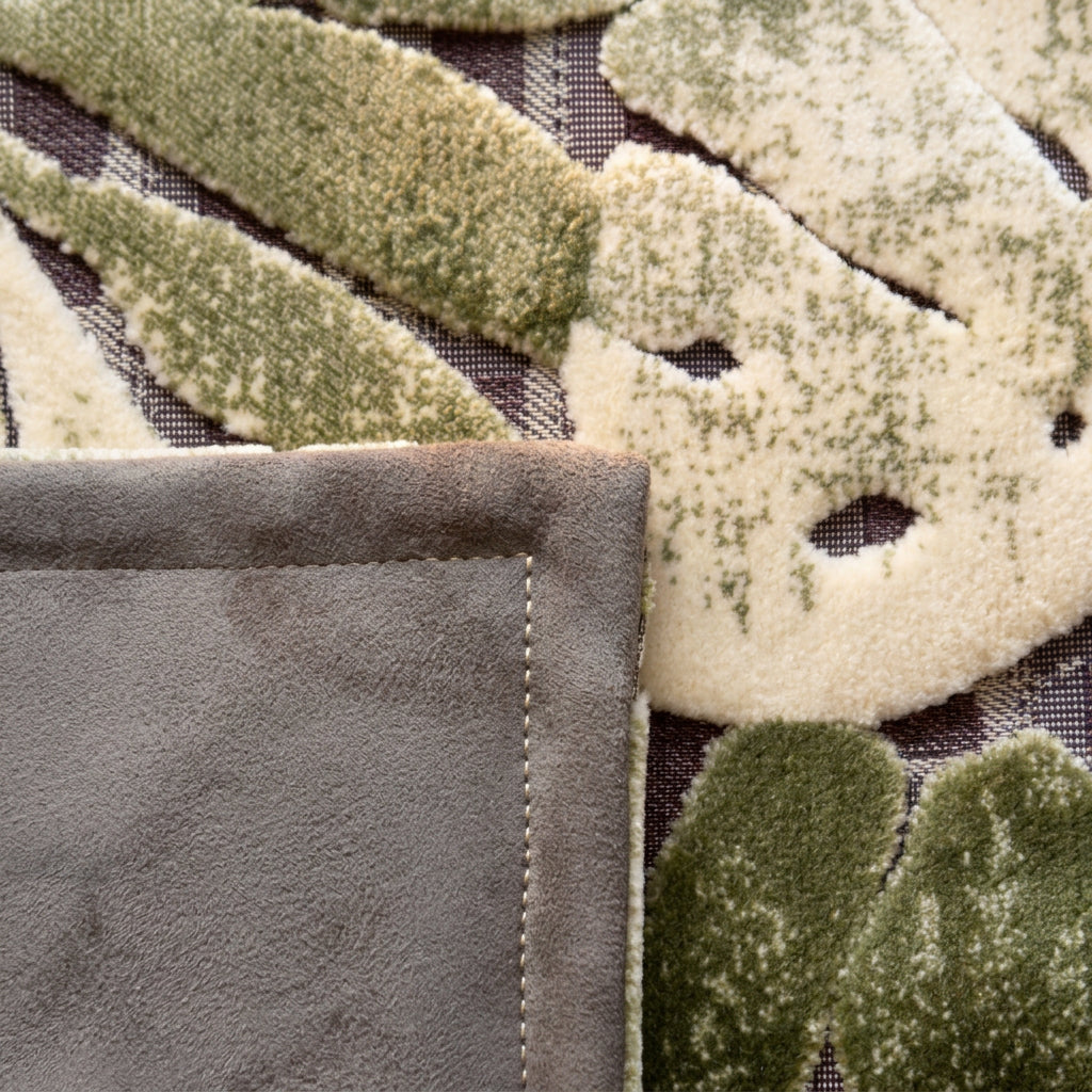 Monstera Leaf Velvet Throw Pillow