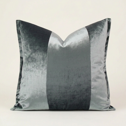 Steel Stripe Velvet Pillow Cover