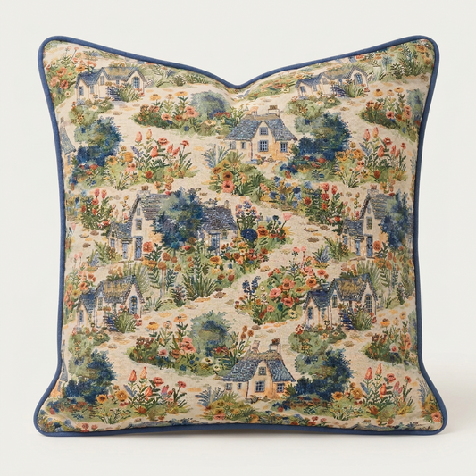 Village Scene Pillow Cover