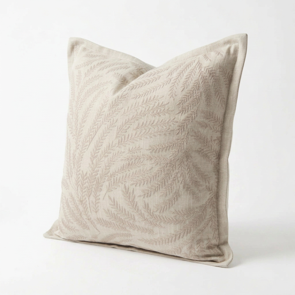 Blush Fern Pillow Cover